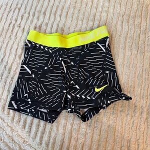 Nike Black and Yellow Graphic Shorts